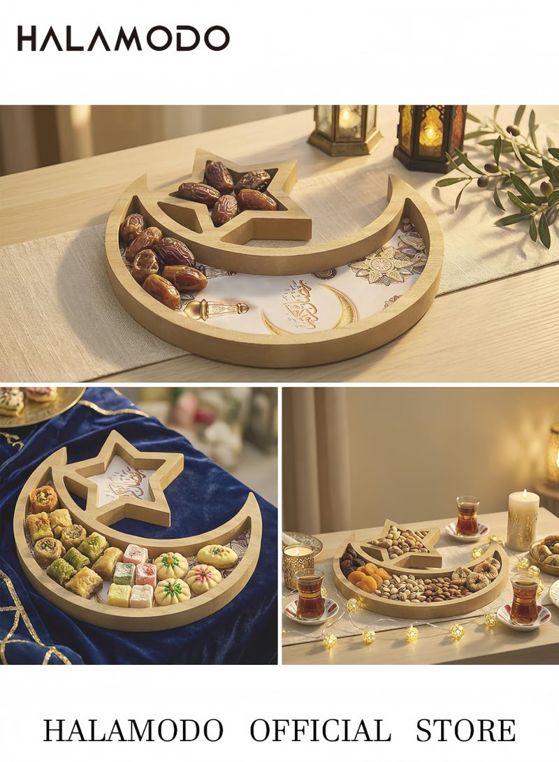 Halamodo Ramadan Home Decor, Ramadan Trays, Eid Trays, Ramadan Moon and Star Trays, Home Decor, Ramadan Party Decor Plates, Food Trays, Snack and Cookie Trays - Image 2